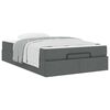vidaXL Cadre de lit avec matelas avec matelas 2 pcs Gris Fonc&eacute; tissu
