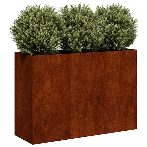 vidaXL Jardini&egrave;re rouill&eacute; 120x40x80 cm acier inoxydable