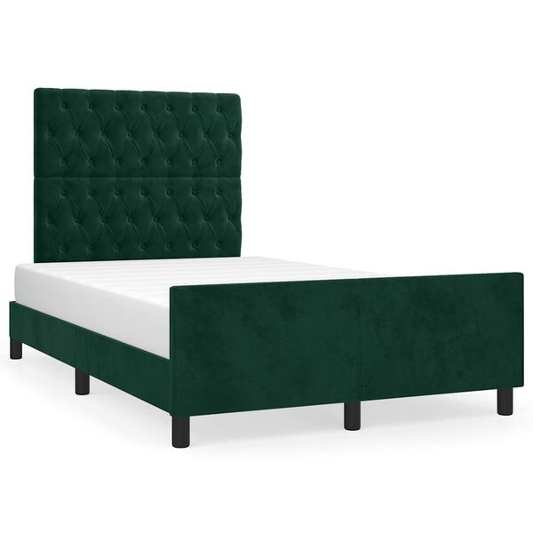 vidaXL Cadre de lit sans matelas vert fonc&eacute; 120x200 cm velours