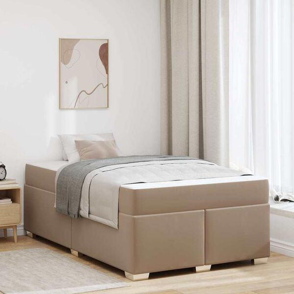 vidaXL Cadre de lit avec matelas Cappuccino 120 x 190 cm tissu