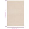 vidaXL Tapis shaggy doux lavable 200x290 cm Antid&eacute;rapant Beige