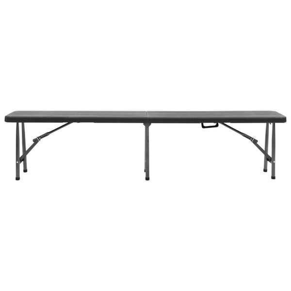 vidaXL Bancs de jardin pliables lot de 2 180 cm PEHD Noir