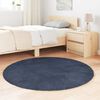 vidaXL Tapis shaggy à poils longs NAVARRA bleu marine 120x120 cm
