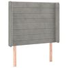 vidaXL T&ecirc;te de lit &agrave; LED Gris clair 93x16x118/128 cm Velours