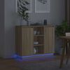 vidaXL Buffet LED Ch&ecirc;ne Sonoma 90 x 32 x 75 cm Bois d'ing&eacute;nierie