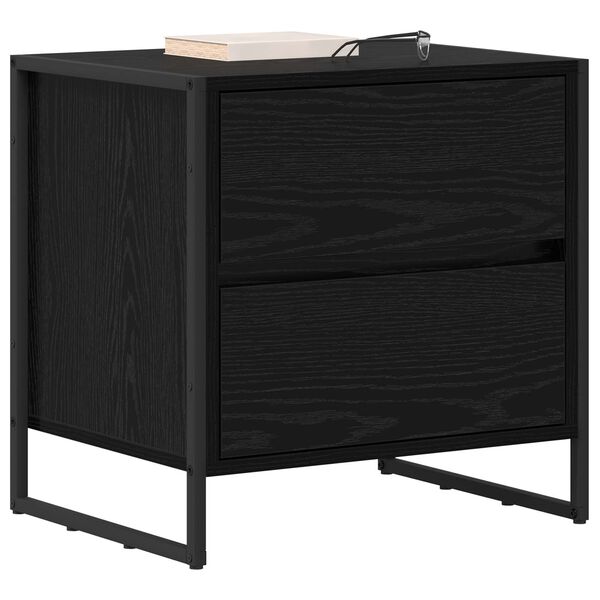 vidaXL Table de chevet Ch&ecirc;ne noir 50 x 39,5 x 50 cm Bois d'ing&eacute;nierie