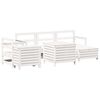 vidaXL Salon de jardin 7 pcs blanc bois de pin massif