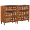 vidaXL Buffet 2 pcs Noyer 60 x 33 x 75 cm Bois de mangue massif