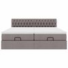 VidaXL Cadre de lit ottoman avec matelas taupe 180x200 cm tissu