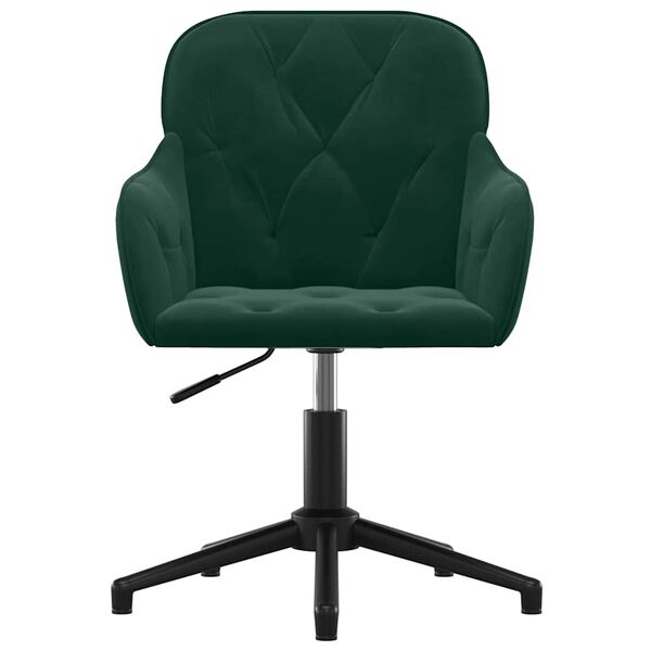 vidaXL Chaise pivotante de bureau Vert fonc&eacute; Velours