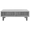 vidaXL Table d'appoint avec roues Gris Sonoma 90 x 50 x 30 cm