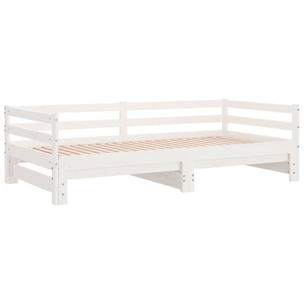 vidaXL Lit coulissant sans matelas blanc 80x200 cm