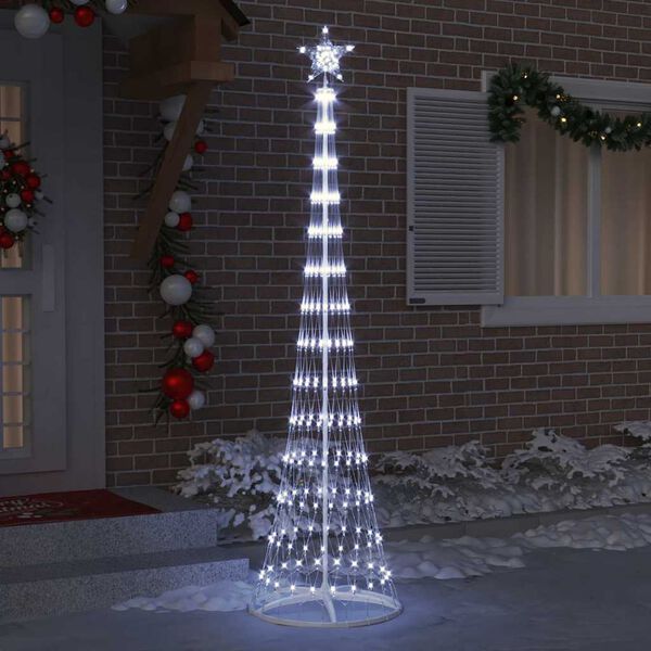 vidaXL Arbre de Noël LED Blanc froid 70 x 70 x 250 cm Métal
