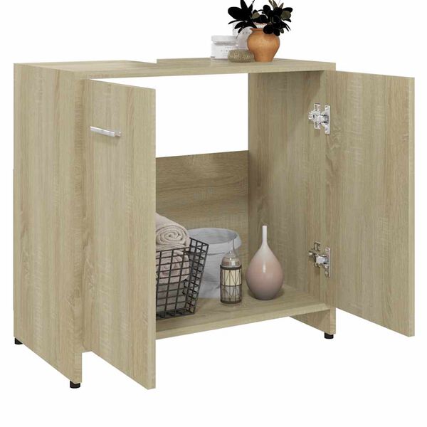 vidaXL Armoire de salle de bain Ch&ecirc;ne sonoma Bois d'ing&eacute;nierie