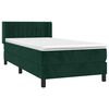 vidaXL Sommier &agrave; lattes de lit avec matelas Vert fonc&eacute; 90x190 cm