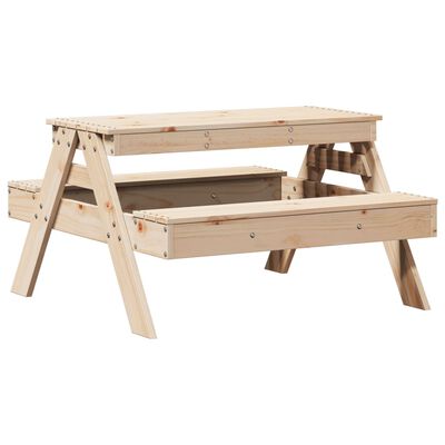 vidaXL Table de pique-nique pour enfants 88x97x52cm bois massif de pin