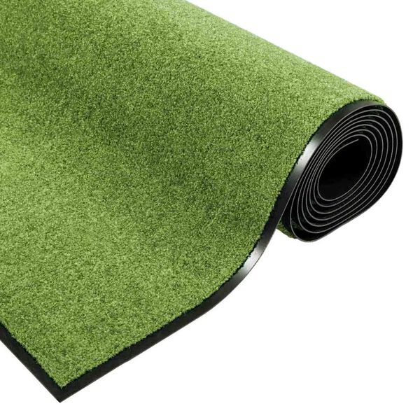 vidaXL Tapis d'entr&eacute;e Autre Vert et Noir 120 x 300 cm Polyamide et PVC