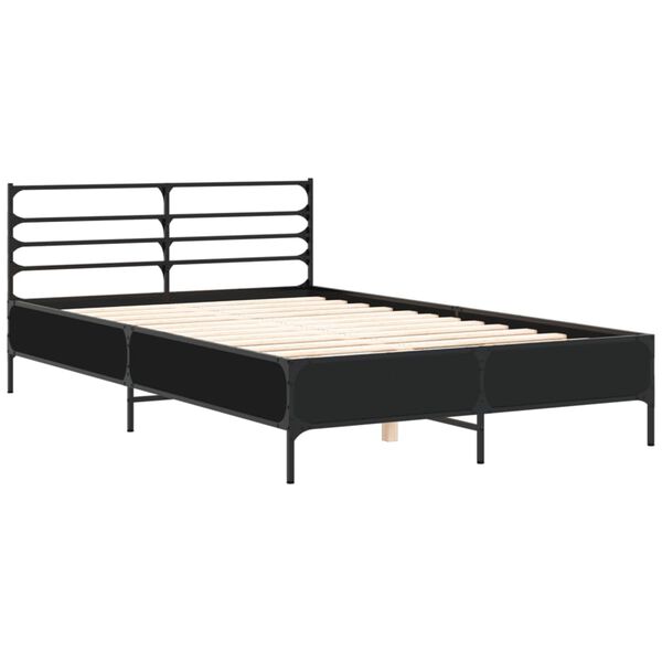 vidaXL Cadre de lit sans matelas noir 140x190 cm