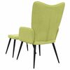 vidaXL Chaise de relaxation avec tabouret Vert Tissu