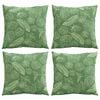vidaXL Coussins &Eacute;parpill&eacute;s 4 pc Tissu en Polyester Motif feuille