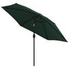 vidaXL Parasol vert 3 m m&acirc;t en acier