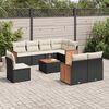 vidaXL Salon de jardin 9 pcs avec coussins noir r&eacute;sine tress&eacute;e