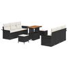 vidaXL Ensemble de canap&eacute; de jardin avec coussin 9 pcs Noir polyrotin