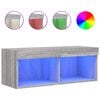 vidaXL Meuble TV avec lumi&egrave;res LED sonoma gris 80x30x30 cm