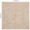 vidaXL Tapis de surface Carr&eacute; Naturel et Blanc 120 x 120 cm Jute