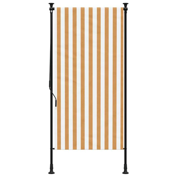 vidaXL Store roulant d'extérieur orange et blanc 100x270cm tissu acier