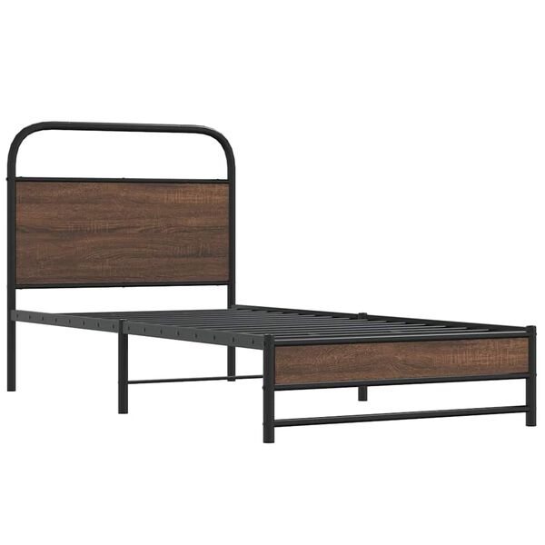 vidaXL Cadre de lit sans matelas 100x200 cm ch&ecirc;ne marron
