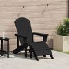 vidaXL Chaise Adirondack avec coussin Noir 74 x 82 x 92cm HDPE