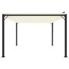 vidaXL Tonnelle avec toit à persienne 3x4 m Crème Tissu et aluminium