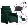 vidaXL Fauteuil inclinable &eacute;lectrique vert fonc&eacute; velours