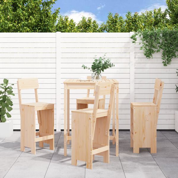 vidaXL Ensemble de bar de jardin 5 pcs bois de pin massif