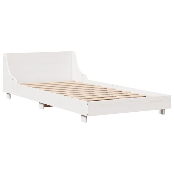 vidaXL Cadre de lit sans matelas blanc 90x190 cm bois de pin massif