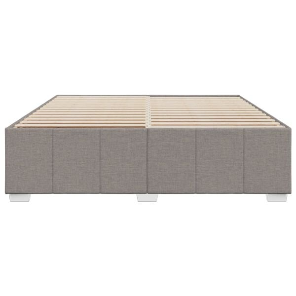 vidaXL Cadre de lit sans matelas taupe 200x200 cm tissu