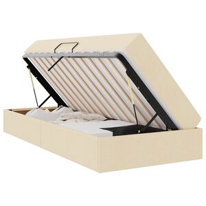 vidaXL Lit avec rangement et matelas Cr&egrave;me 90 x 190 cm Polyester