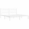 vidaXL Cadre de lit m&eacute;tal sans matelas et t&ecirc;te de lit blanc 183x213 cm