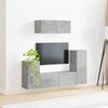 vidaXL Ensemble meuble TV 4 pcs Gris b&eacute;ton Bois d'ing&eacute;nierie