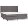 vidaXL Sommier &agrave; lattes de lit avec matelas Gris 200x200 cm Similicuir