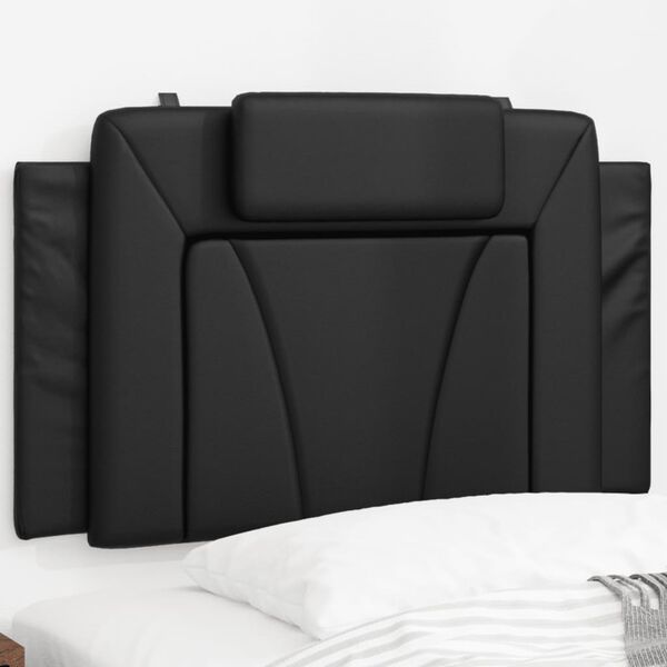 vidaXL Coussin de t&ecirc;te de lit Viana noir 80 cm similicuir