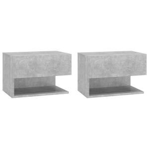 vidaXL Tables de chevet murales 2 pcs Gris b&eacute;ton