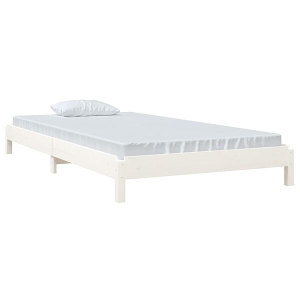 vidaXL Lit empilable sans matelas blanc 90x190 cm bois de pin massif