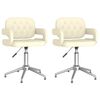 vidaXL Chaises pivotantes &agrave; manger lot de 2 cr&egrave;me similicuir
