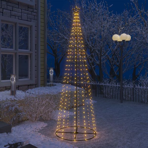 vidaXL Arbre de No&euml;l c&ocirc;ne 330 LED blanc chaud d&eacute;coration 100x300 cm