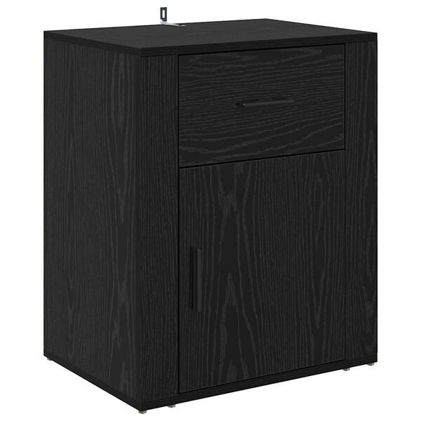 vidaXL Cabinet de chevet Ch&ecirc;ne noir 35 x 50 x 60 cm Bois d'ing&eacute;nierie