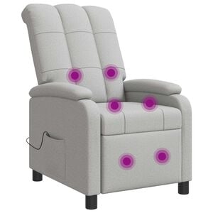 vidaXL Fauteuil de massage inclinable Gris nuage Tissu