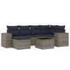 vidaXL Ensemble de canap&eacute; de jardin 7 pcs avec coussins gris r&eacute;sine tress&eacute;e