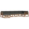 vidaXL Ensemble de canap&eacute;s d'ext&eacute;rieur 7 pc Naturel et Anthracite